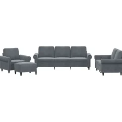vidaXL Ensemble de canapés 4 pcs avec coussins Velours
