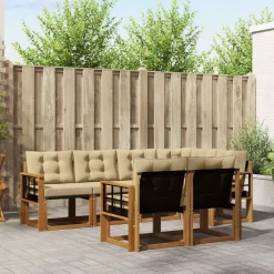 Ensembles De Meubles-vidaXL Ensemble de canapés d'extérieur 7 pcs Naturel et beige