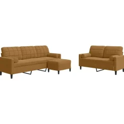 vidaXL Ensemble de canapés 3 pcs avec coussins et traversins velours