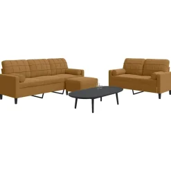 vidaXL Ensemble de canapés 3 pcs avec coussins et traversins velours
