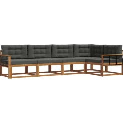 Ensembles De Meubles-vidaXL Ensemble de canapés d'extérieur 5 pcs Naturel et anthracite