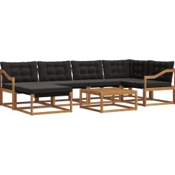 Ensembles De Meubles-vidaXL Ensemble de canapés d'extérieur 19 pcs Naturel et noir