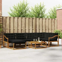 Ensembles De Meubles-vidaXL Ensemble de canapés d'extérieur 19 pcs Naturel et noir