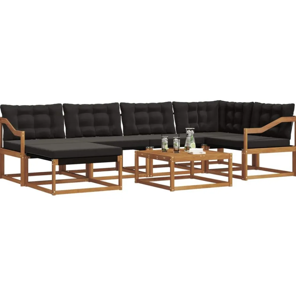 Ensembles De Meubles-vidaXL Ensemble de canapés d'extérieur 19 pcs Naturel et noir