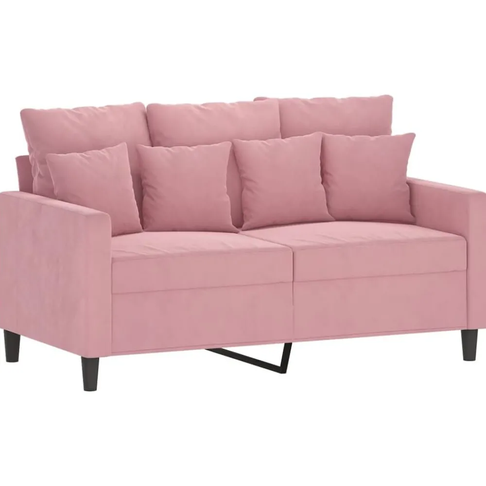 Canapés-vidaXL Ensemble de canapés 3 pcs avec coussins Velours Rose