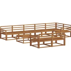 Ensembles De Meubles-vidaXL Ensemble de canapés d'extérieur 9 pcs Naturel