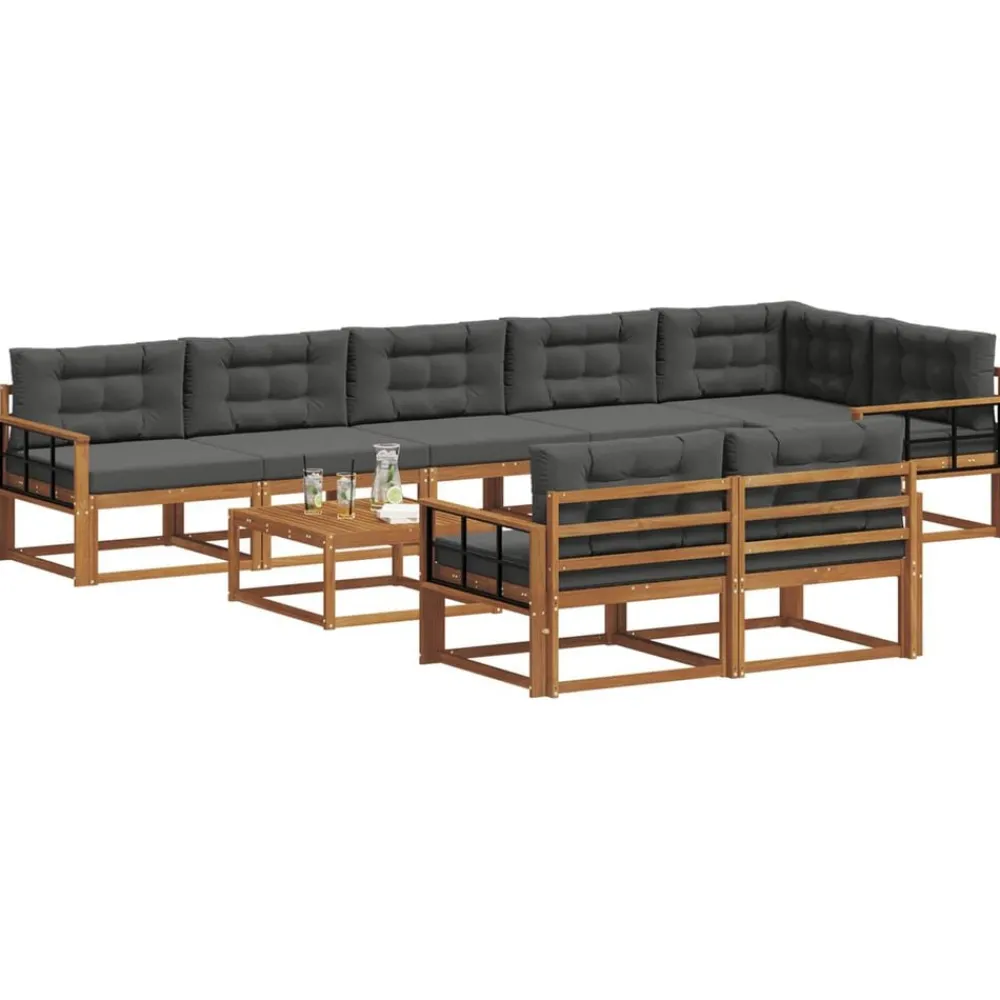 vidaXL Ensemble de canapés d'extérieur 9 pcs