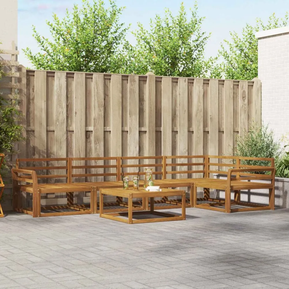 Ensembles De Meubles-vidaXL Ensemble de canapés d'extérieur 6 pcs Naturel