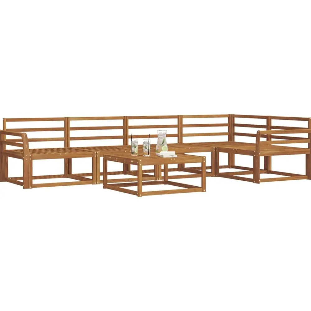 Ensembles De Meubles-vidaXL Ensemble de canapés d'extérieur 6 pcs Naturel