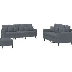vidaXL Ensemble de canapés 3 pcs avec coussins Velours