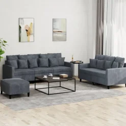 vidaXL Ensemble de canapés 3 pcs avec coussins Velours