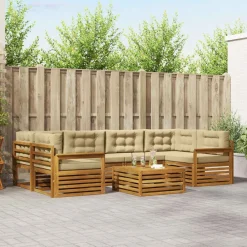 Ensembles De Meubles-vidaXL Ensemble de canapés d'extérieur 8 pcs Naturel et beige