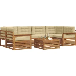 Ensembles De Meubles-vidaXL Ensemble de canapés d'extérieur 8 pcs Naturel et beige