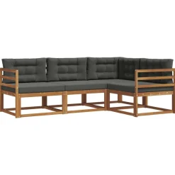 Ensembles De Meubles-vidaXL Ensemble de canapés d'extérieur 4 pcs Naturel et anthracite