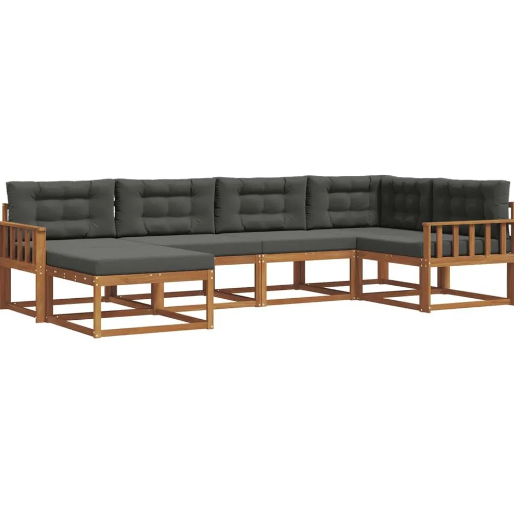 Ensembles De Meubles-vidaXL Ensemble de canapés d'extérieur 6 pcs Naturel et anthracite