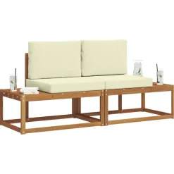 vidaXL Ensemble de canapés d'extérieur avec coussin 2 pcs Naturel