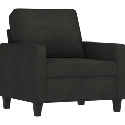Canapés-vidaXL Ensemble de canapés 4 pcs avec coussins Tissu Noir