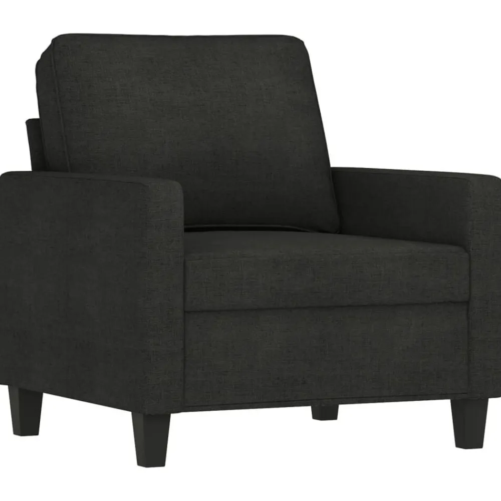 Canapés-vidaXL Ensemble de canapés 4 pcs avec coussins Tissu Noir