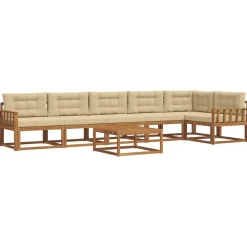 Ensembles De Meubles-vidaXL Ensemble de canapés d'extérieur 7 pcs Naturel et beige