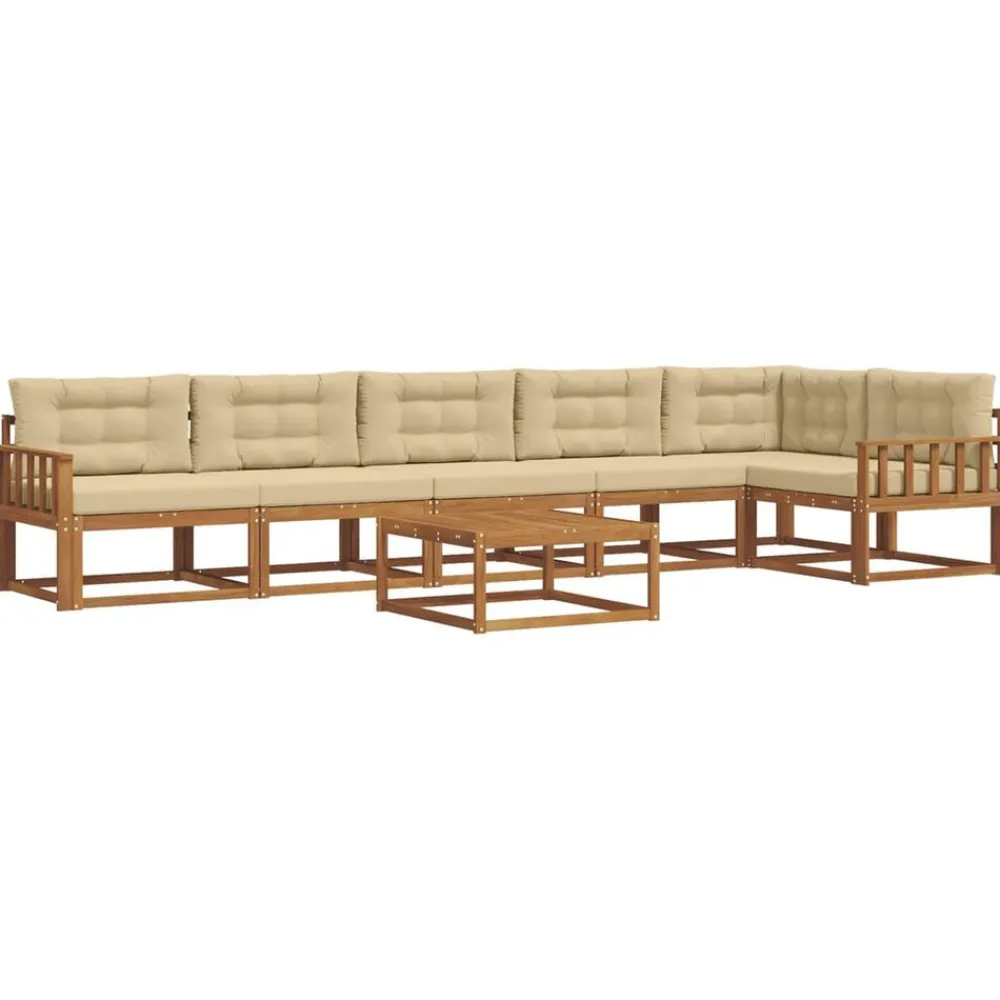 Ensembles De Meubles-vidaXL Ensemble de canapés d'extérieur 7 pcs Naturel et beige
