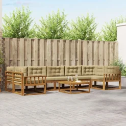 Ensembles De Meubles-vidaXL Ensemble de canapés d'extérieur 8 pcs Naturel et beige