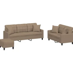 vidaXL Ensemble de canapés 3 pcs avec coussins similicuir