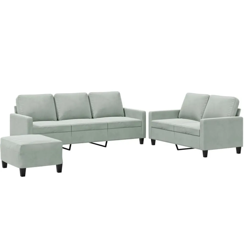 vidaXL Ensemble de canapés 3 pcs avec coussins Velours