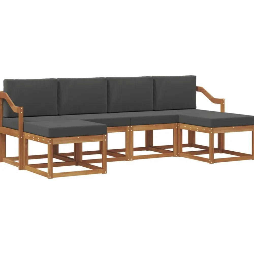 Ensembles De Meubles-vidaXL Ensemble de canapés d'extérieur 6 pcs Naturel et anthracite