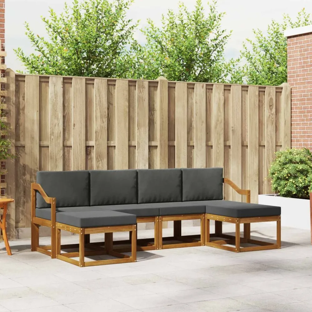 Ensembles De Meubles-vidaXL Ensemble de canapés d'extérieur 6 pcs Naturel et anthracite