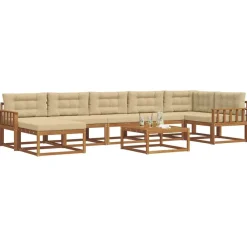 Ensembles De Meubles-vidaXL Ensemble de canapés d'extérieur 8 pcs Naturel et beige