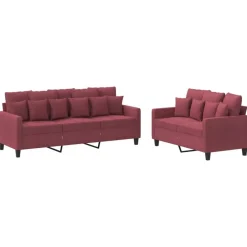 vidaXL Ensemble de canapés 2 pcs avec coussins Tissu