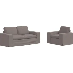 Canapés-vidaXL Ensemble de Canapés 2 pcs 182 x 80 x 82 cm tissu Taupe