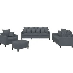vidaXL Ensemble de canapés 4 pcs avec coussins Velours