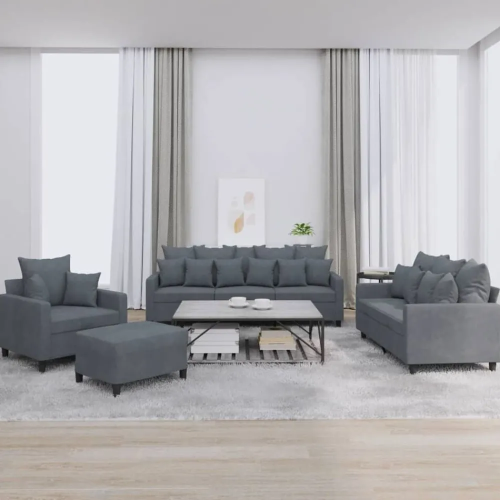 vidaXL Ensemble de canapés 4 pcs avec coussins Velours