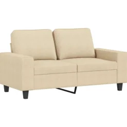 vidaXL Ensemble de canapés 3 pcs crème tissu