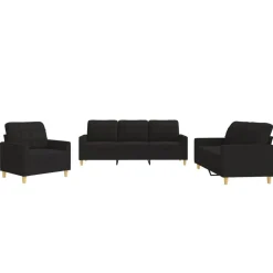 vidaXL Ensemble de canapés 3 pcs avec coussins Tissu