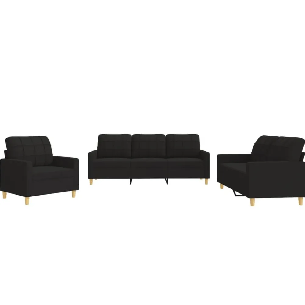 vidaXL Ensemble de canapés 3 pcs avec coussins Tissu