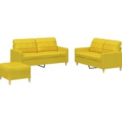 vidaXL Ensemble de canapés 3 pcs avec coussins Tissu