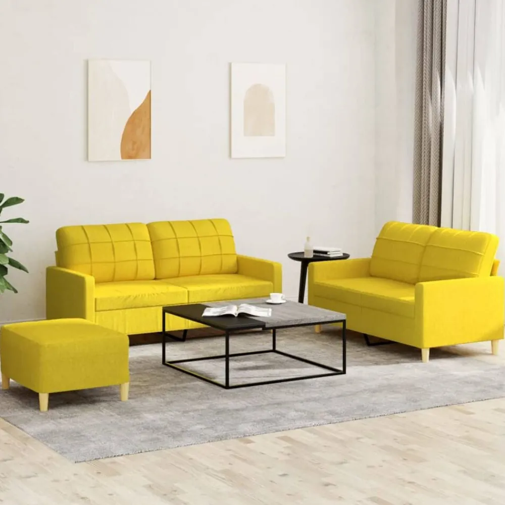 vidaXL Ensemble de canapés 3 pcs avec coussins Tissu