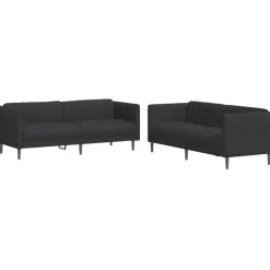 Canapés-vidaXL Ensemble de canapés 2 pcs tissu Noir