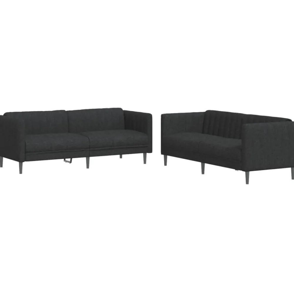 Canapés-vidaXL Ensemble de canapés 2 pcs tissu Noir
