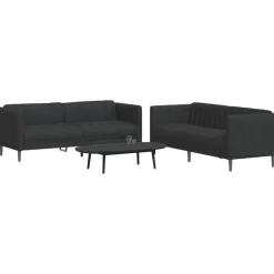 Canapés-vidaXL Ensemble de canapés 2 pcs tissu Noir