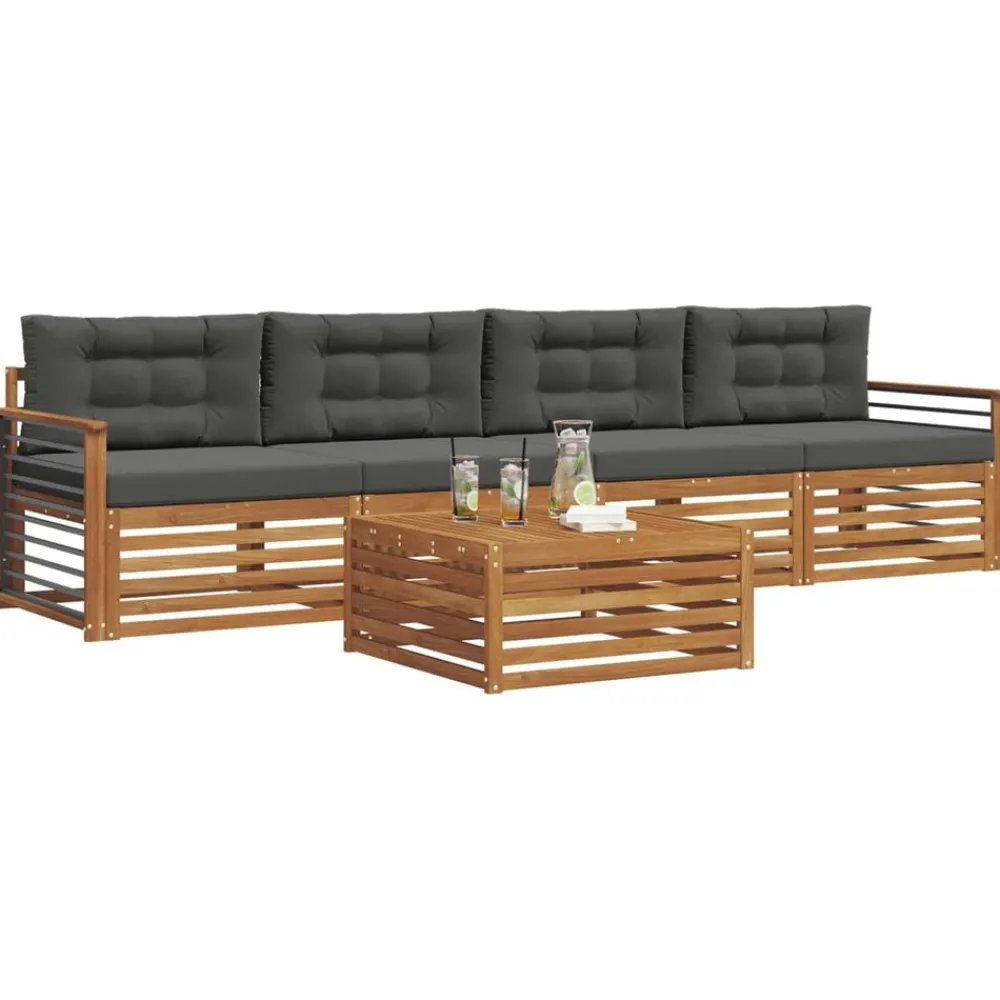 vidaXL Ensemble de canapés d'extérieur 5 pcs