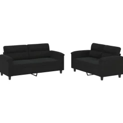 vidaXL Ensemble de canapés 2 pcs avec coussins tissu microfibre