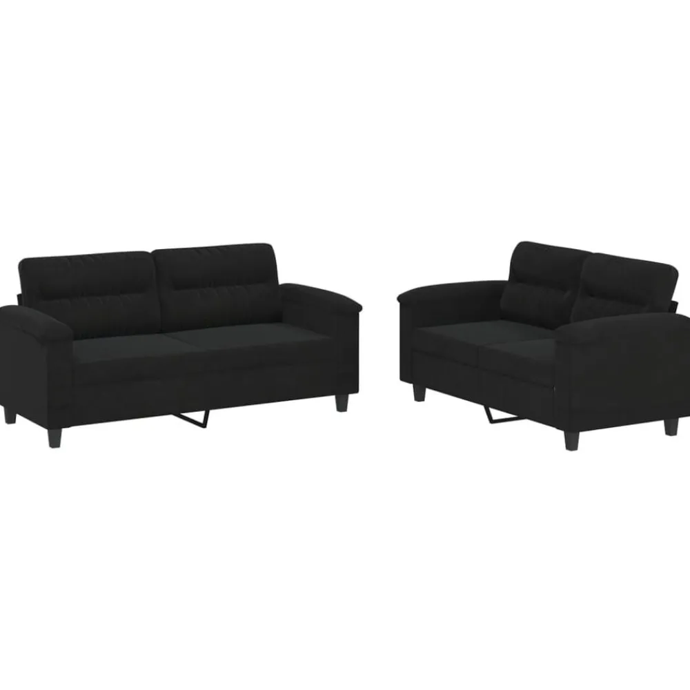 vidaXL Ensemble de canapés 2 pcs avec coussins tissu microfibre