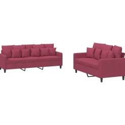 vidaXL Ensemble de canapés 2 pcs avec coussins Velours