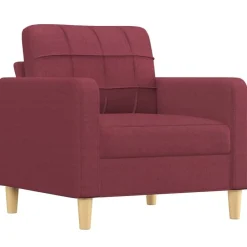 Canapés-vidaXL Ensemble de canapés 3 pcs avec coussins Tissu Rouge bordeaux