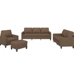 vidaXL Ensemble de canapés 4 pcs avec coussins Tissu