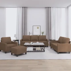vidaXL Ensemble de canapés 4 pcs avec coussins Tissu