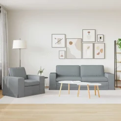 vidaXL Ensemble de Canapés 2 pcs 222 x 80 x 82 cm tissu